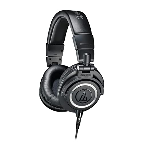 Audio-Technica ATH-M50X Professional Studio Monitor Headphones, Black, Professional Grade, Critically Acclaimed, with Detachable...